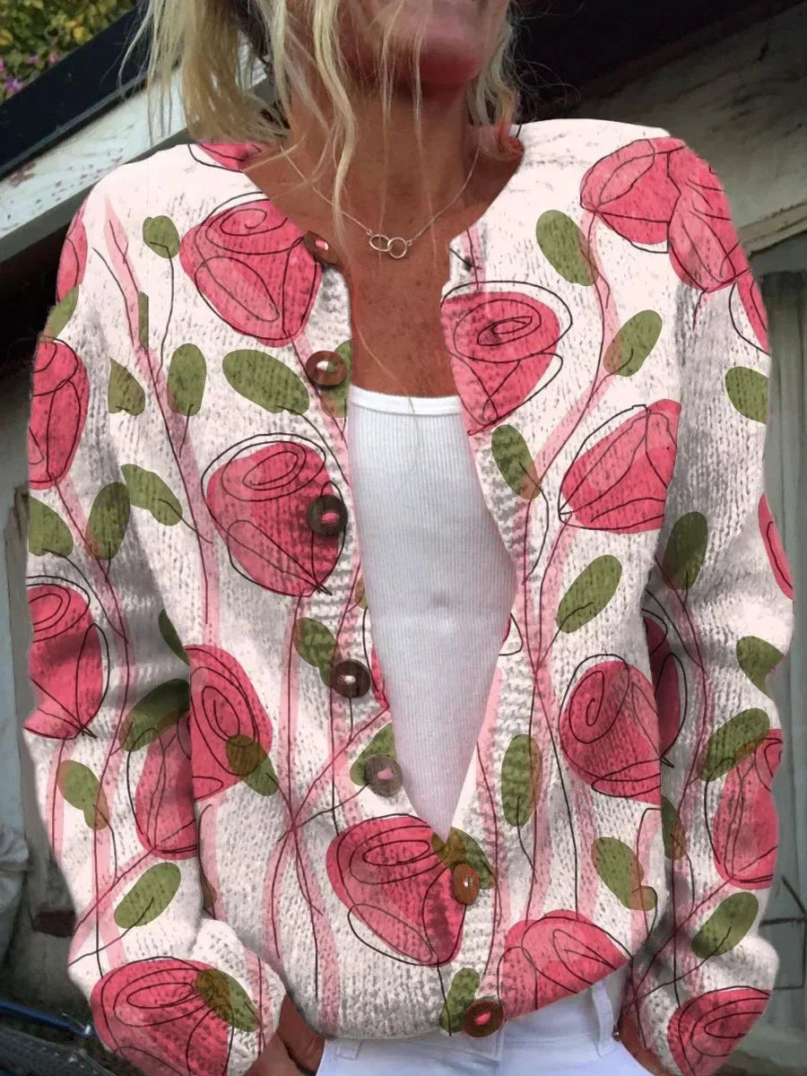 Marcyna™ | Kwiatowy Kardigan z Guzikami