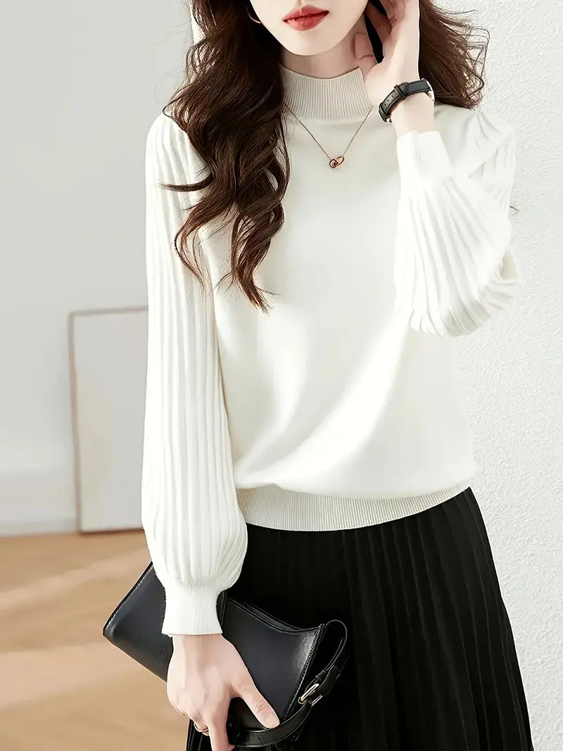 Charlotte™ Elegancki Sweter Damski z Żebrowanymi Rękawami