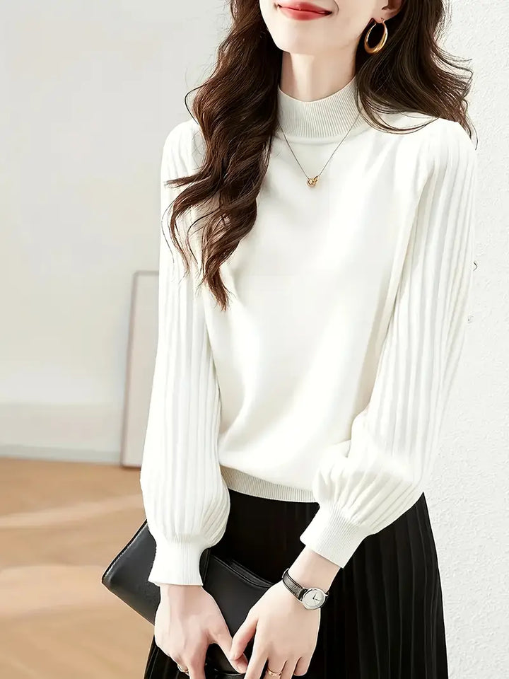 Charlotte™ Elegancki Sweter Damski z Żebrowanymi Rękawami