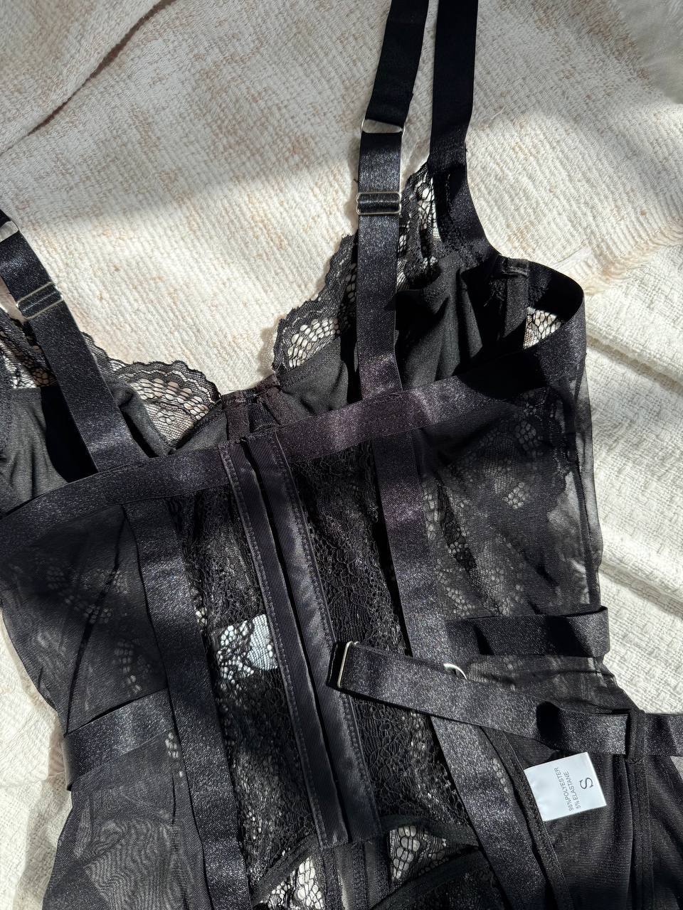 Dominika™ | Czarna Satynowa Koszula Nocna Mirage