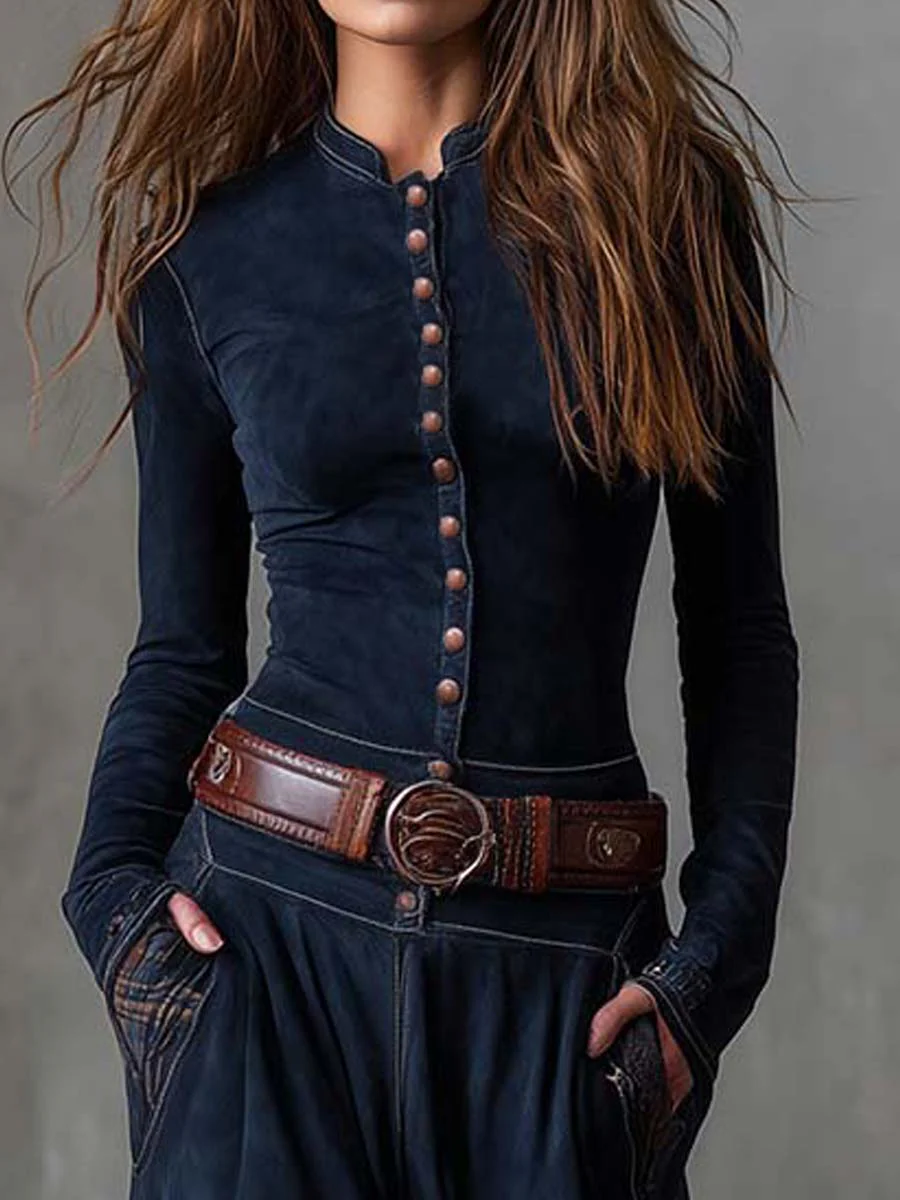 Kalina™ | Stylowa Długa Sukienka z Guzikami i Boho Charakterem